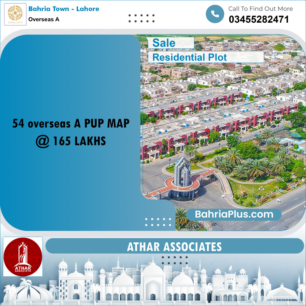 Residential Plot for Sale in Overseas A -  Bahria Town, Lahore - (BP-165305)