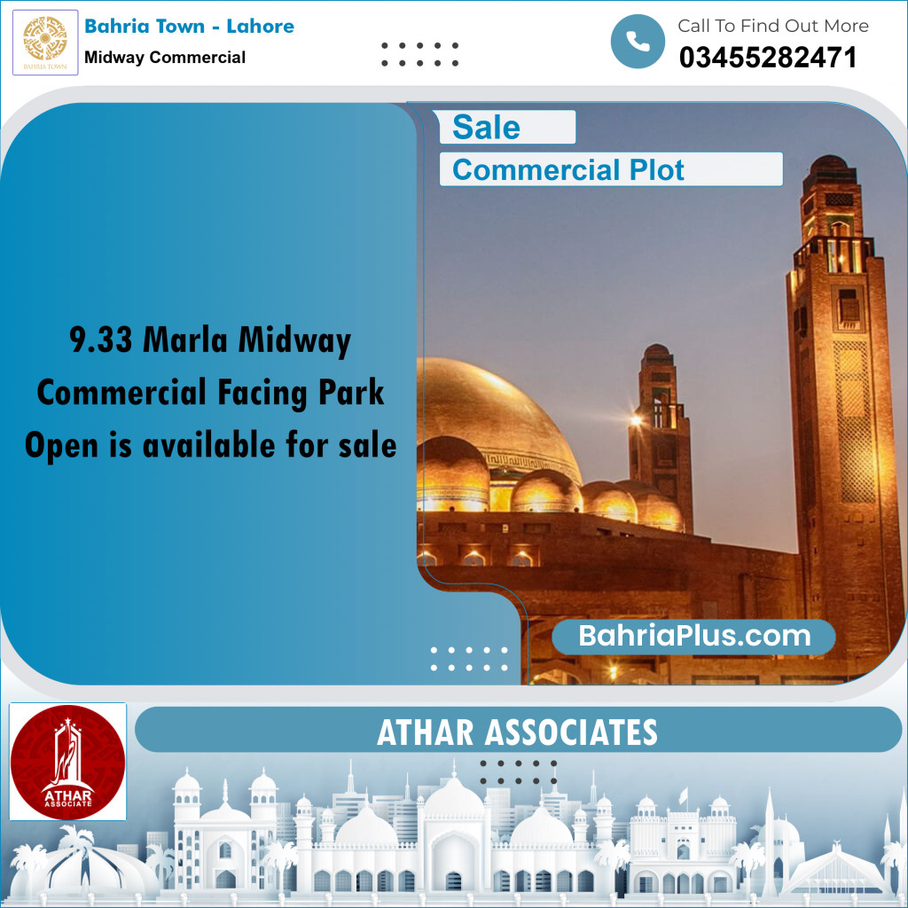Commercial Plot for Sale in Midway Commercial -  Bahria Town, Lahore - (BP-165324)