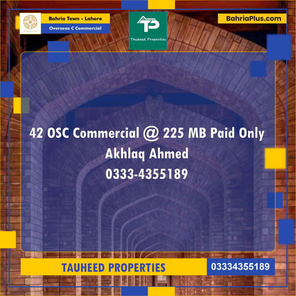 Commercial Plot for Sale in Overseas C Commercial -  Bahria Town, Lahore - (BP-165378)