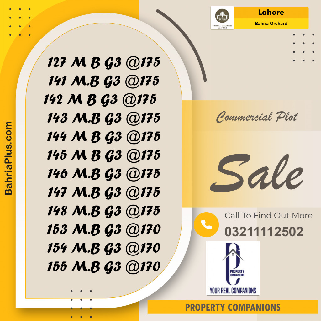 Commercial Plot for Sale in Phase 2 - M Block -  Bahria Orchard, Lahore - (BP-165382)
