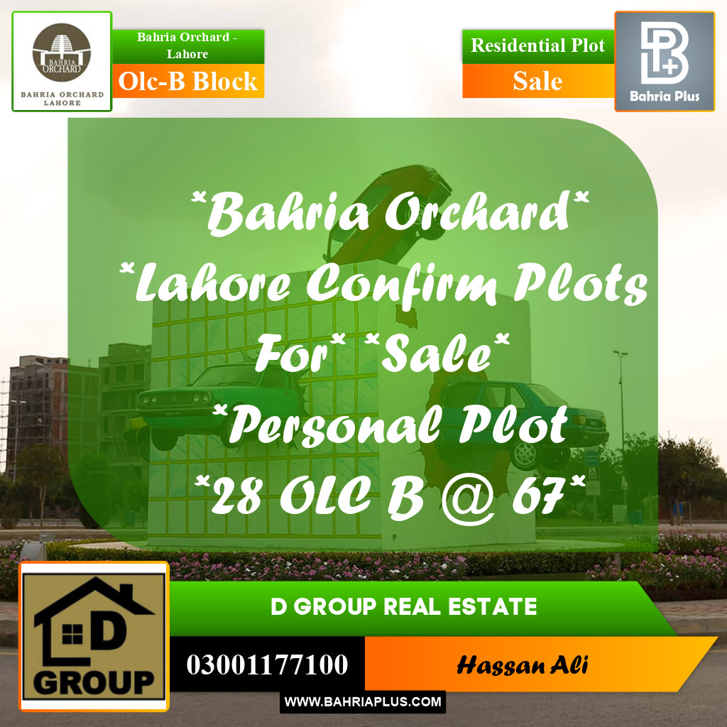 Residential Plot for Sale in OLC-B Block -  Bahria Orchard, Lahore - (BP-165387)
