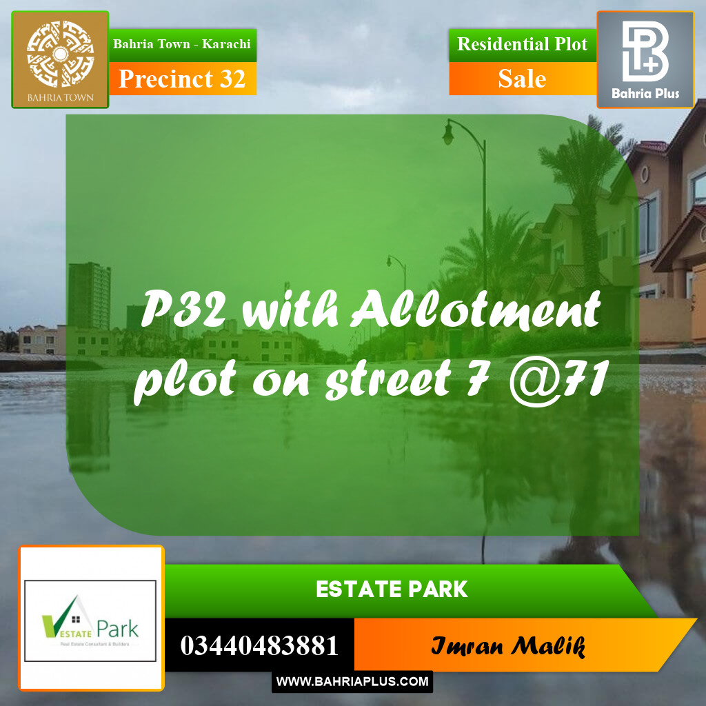 250 Sq. Yards Residential Plot for Sale in Precinct 32 -  Bahria Town, Karachi - (BP-165420)