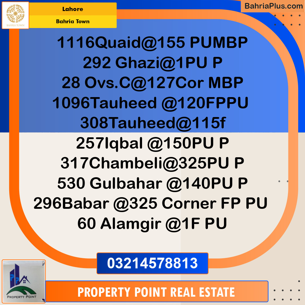 Residential Plot for Sale in Sector E - Quaid Block -  Bahria Town, Lahore - (BP-165491)
