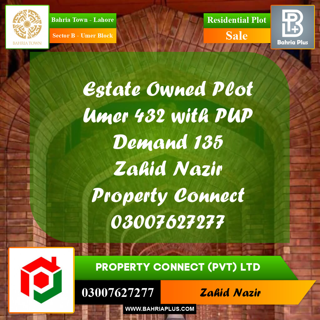 Residential Plot for Sale in Sector B - Umer Block -  Bahria Town, Lahore - (BP-165513)