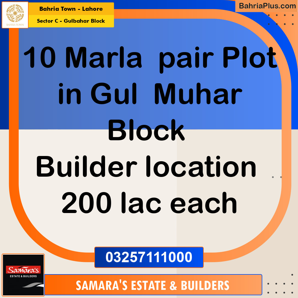Residential Plot for Sale in Sector C - Gulbahar Block -  Bahria Town, Lahore - (BP-165574)