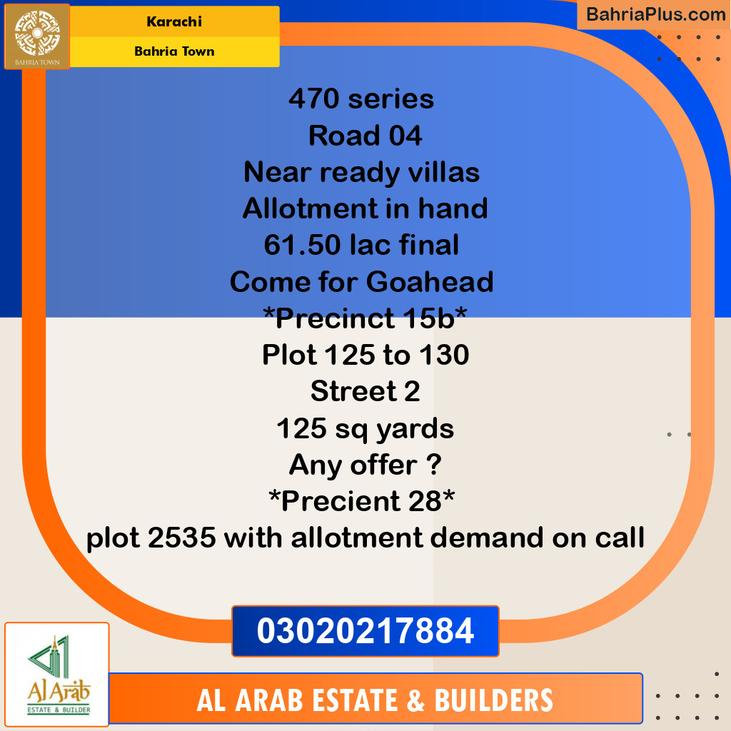125 Sq. Yards Residential Plot for Sale in Precinct 15-B -  Bahria Town, Karachi - (BP-165580)