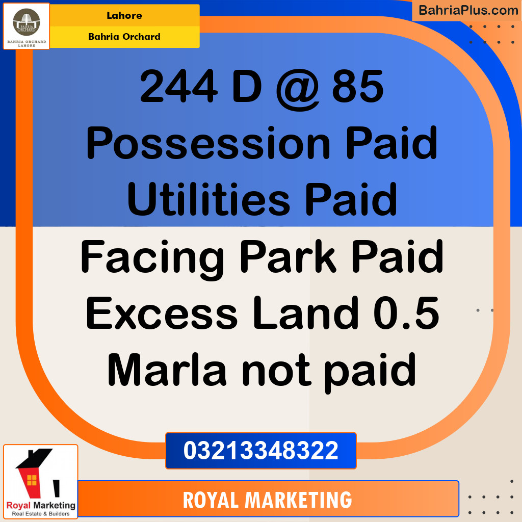 Residential Plot for Sale in Phase 2 - D Block -  Bahria Orchard, Lahore - (BP-165635)