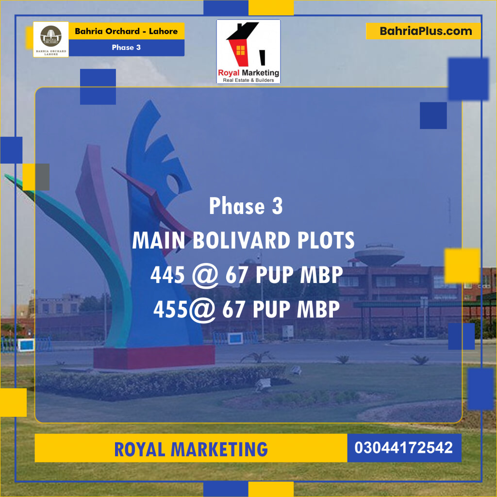 Residential Plot for Sale in Phase 3 -  Bahria Orchard, Lahore - (BP-165737)