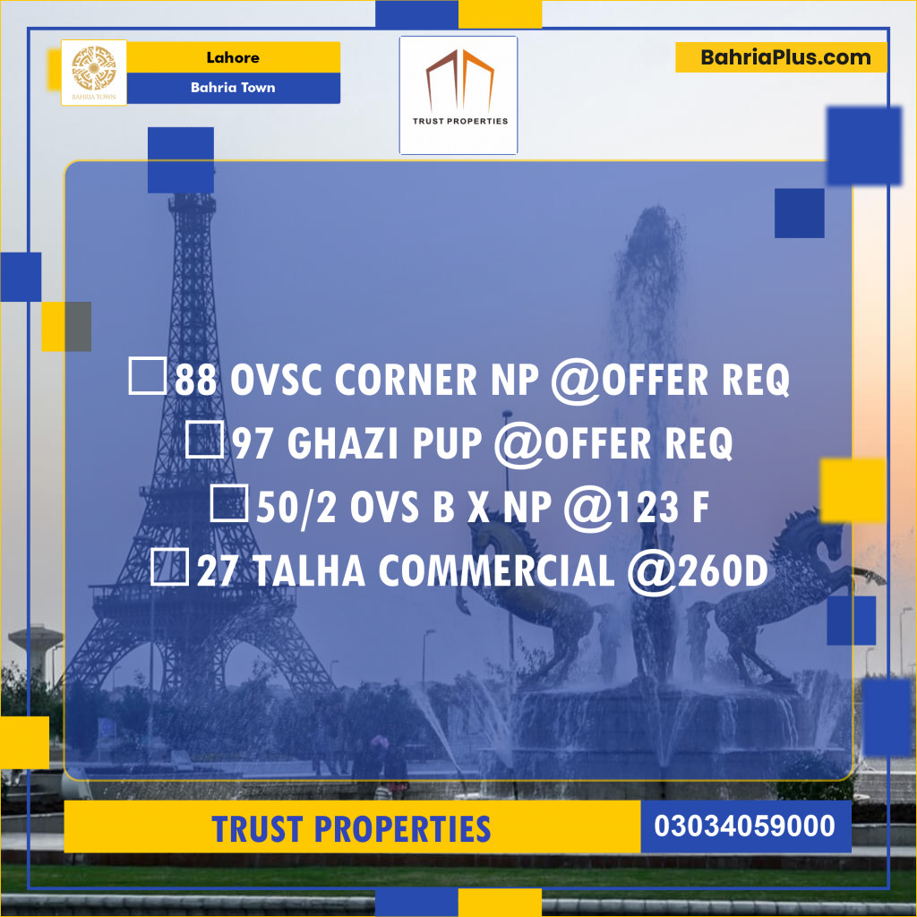 Residential Plot for Sale in Overseas C -  Bahria Town, Lahore - (BP-165784)