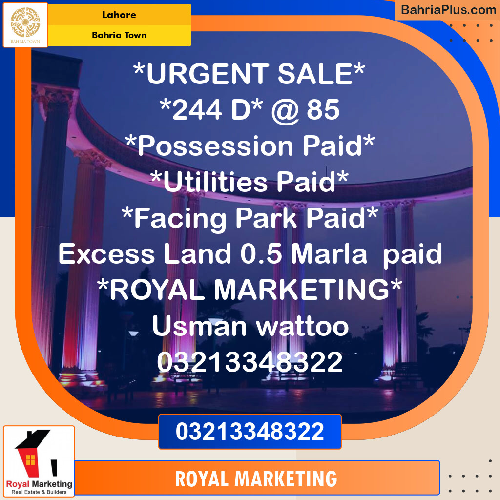 Residential Plot for Sale in Phase 2 - D Block -  Bahria Orchard, Lahore - (BP-165790)