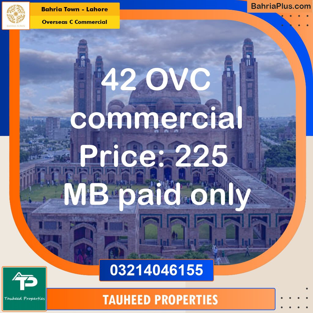 Commercial Plot for Sale in Overseas C Commercial -  Bahria Town, Lahore - (BP-165822)