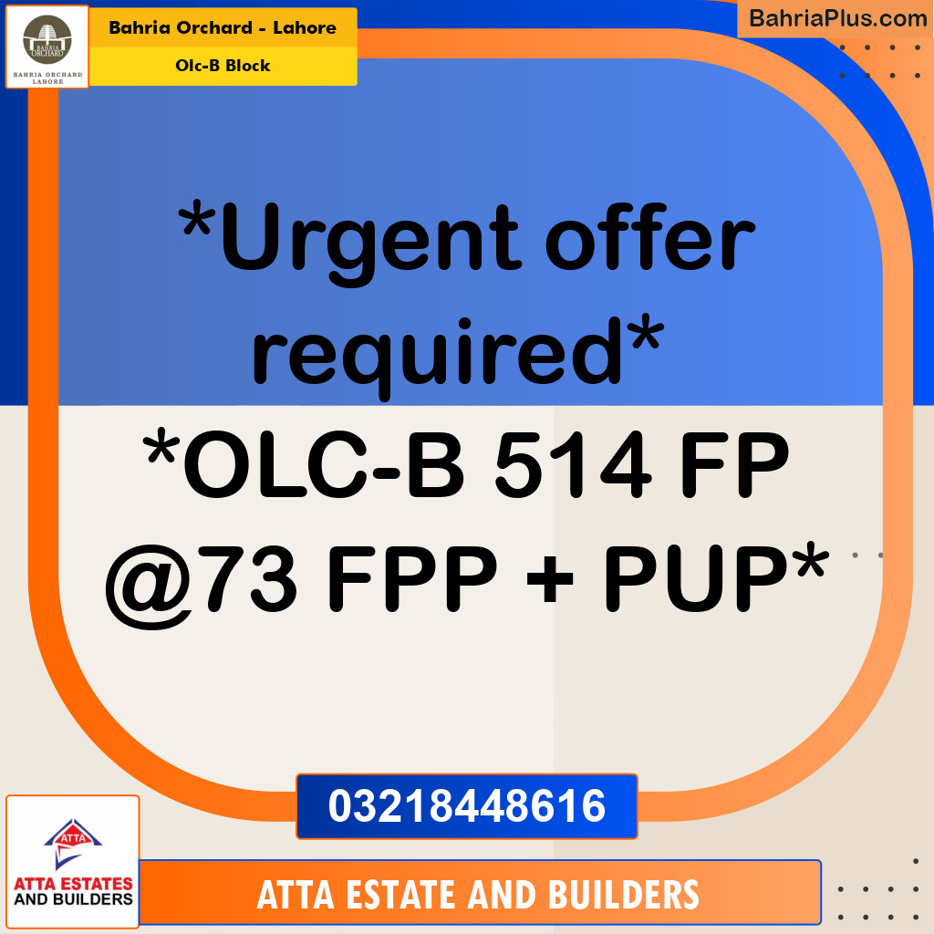 Residential Plot for Sale in OLC-B Block -  Bahria Orchard, Lahore - (BP-165824)