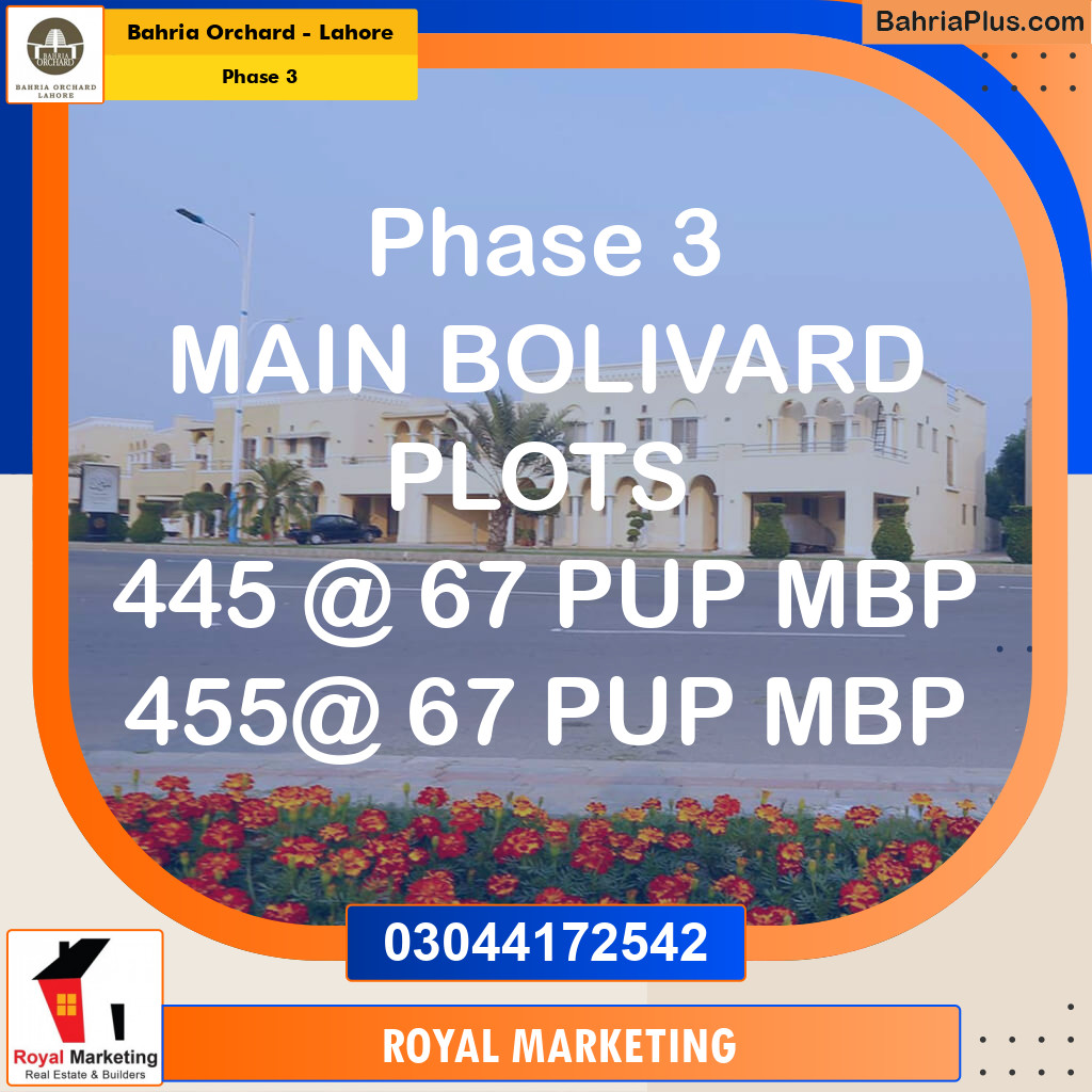 Residential Plot for Sale in Phase 3 -  Bahria Orchard, Lahore - (BP-165884)