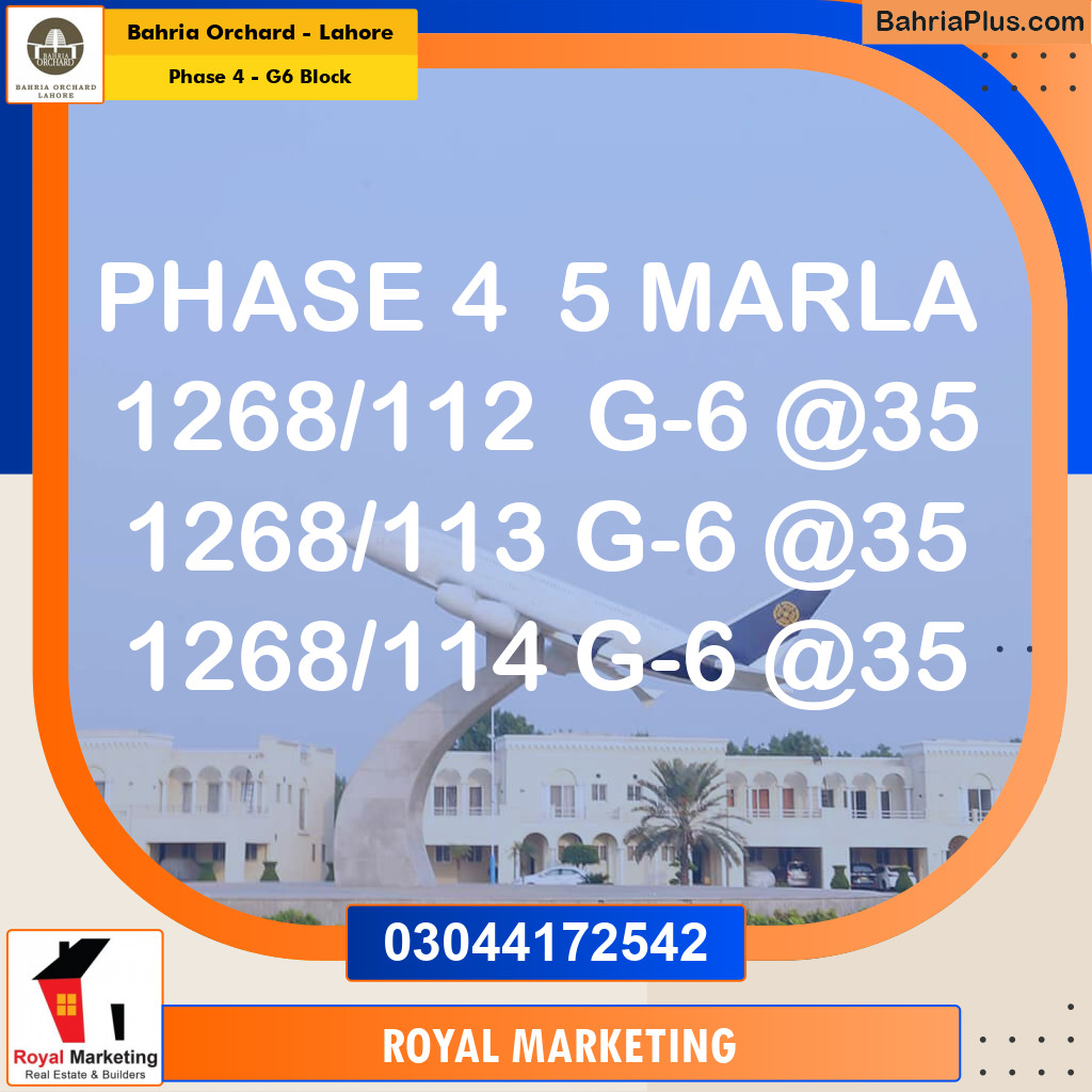 Residential Plot for Sale in Phase 4 - G6 Block -  Bahria Orchard, Lahore - (BP-165895)