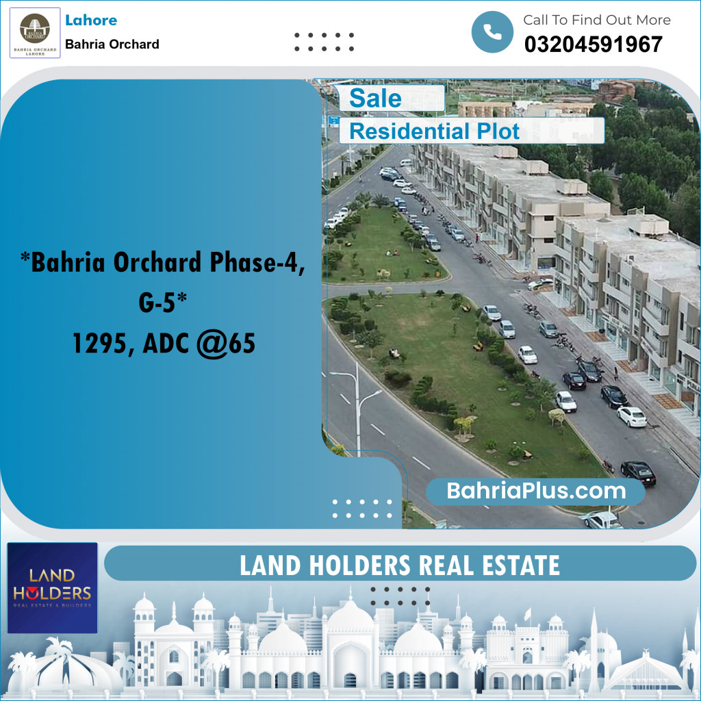 Residential Plot for Sale in Phase 4 - G5 Block -  Bahria Orchard, Lahore - (BP-165930)