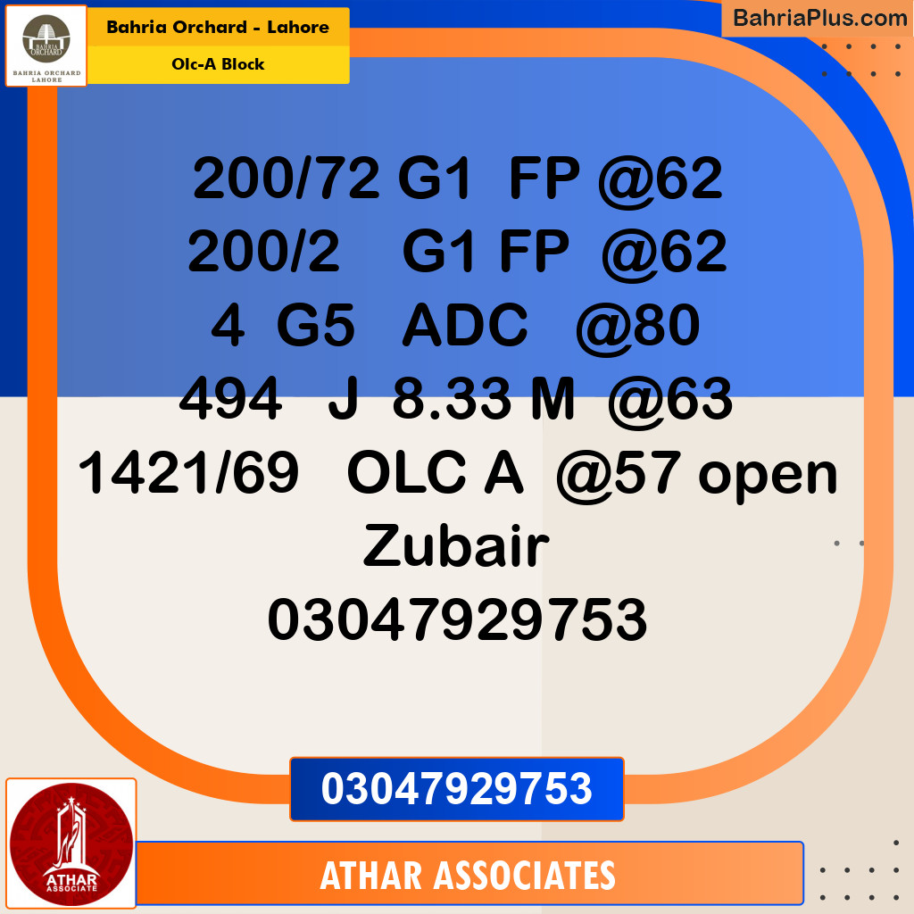 Residential Plot for Sale in OLC-A Block -  Bahria Orchard, Lahore - (BP-165944)