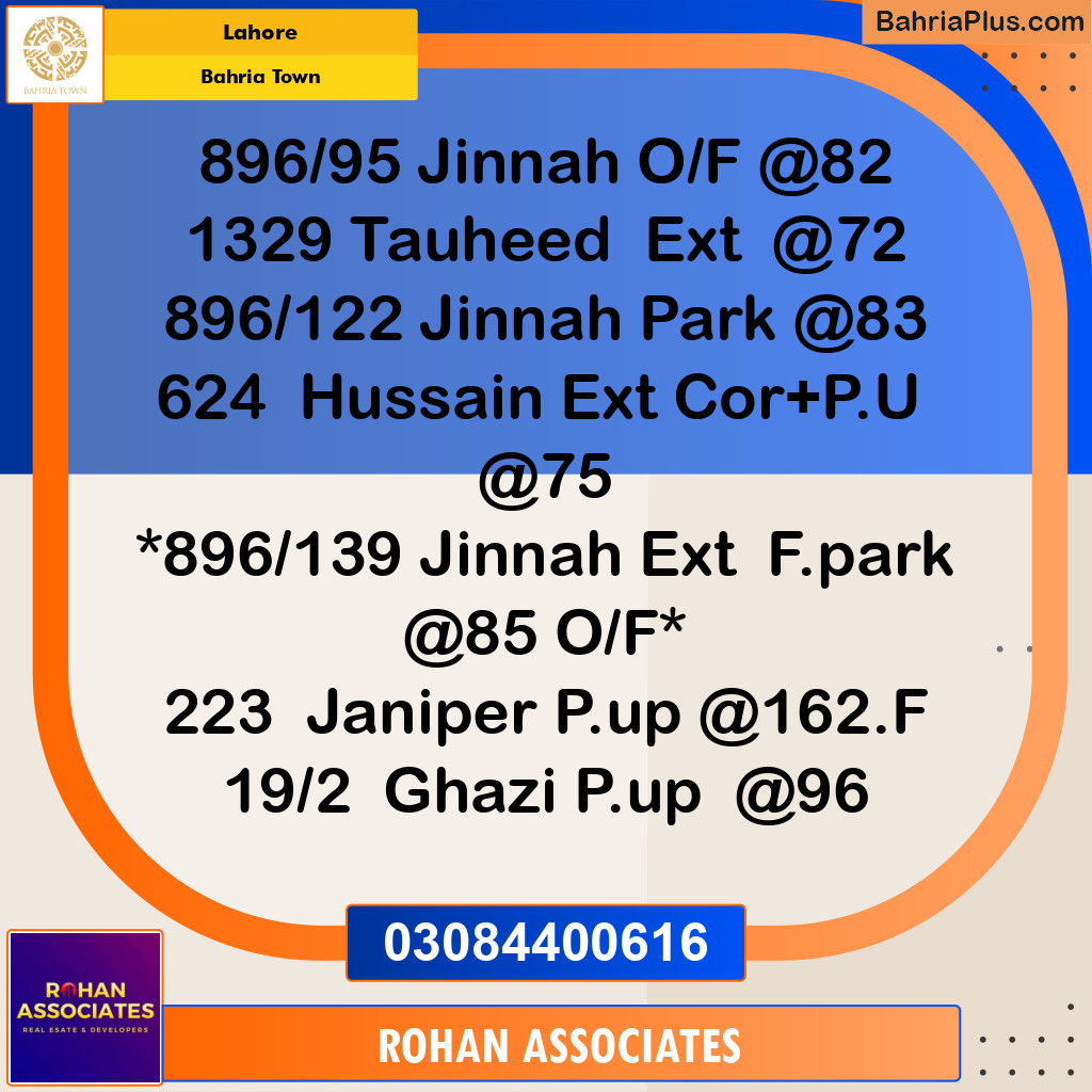 Residential Plot for Sale in Sector E - Jinnah Block -  Bahria Town, Lahore - (BP-165979)