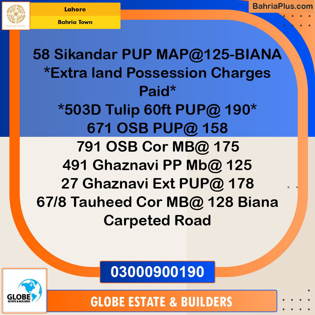 Residential Plot for Sale in Sector F - Sikander Block -  Bahria Town, Lahore - (BP-165982)