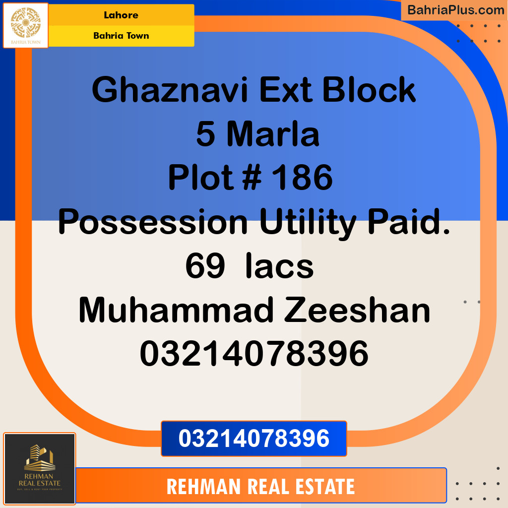 Residential Plot for Sale in Sector F - Ghaznavi Ext. Block -  Bahria Town, Lahore - (BP-165983)