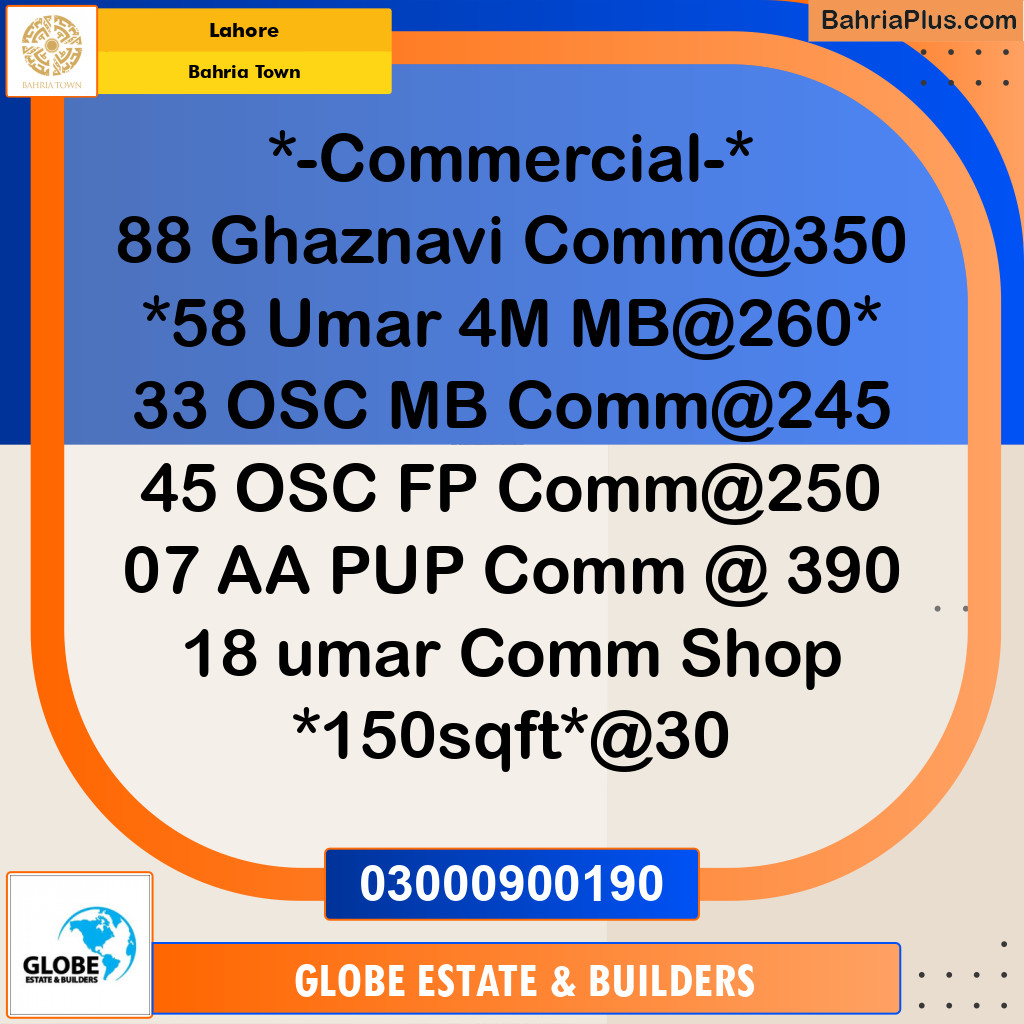 Residential Plot for Sale in Sector F - Ghaznavi Commercial -  Bahria Town, Lahore - (BP-165988)