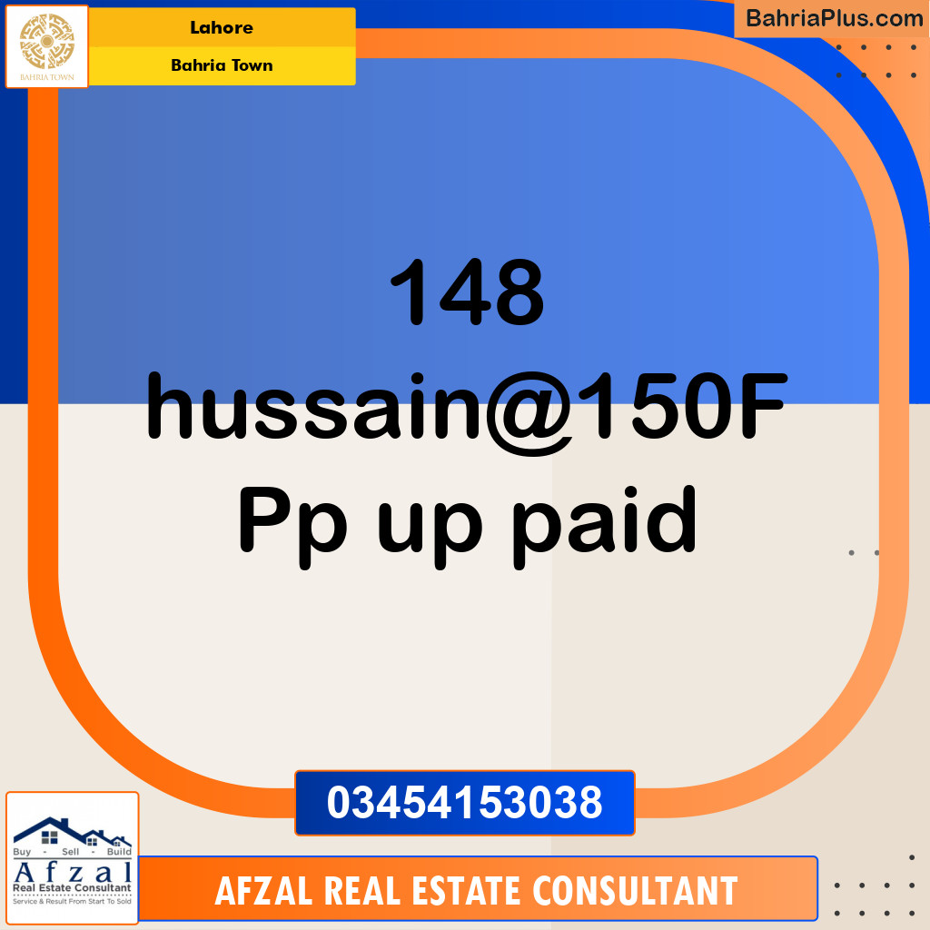 Residential Plot for Sale in Sector C - Nargis/Hussain Block -  Bahria Town, Lahore - (BP-166034)