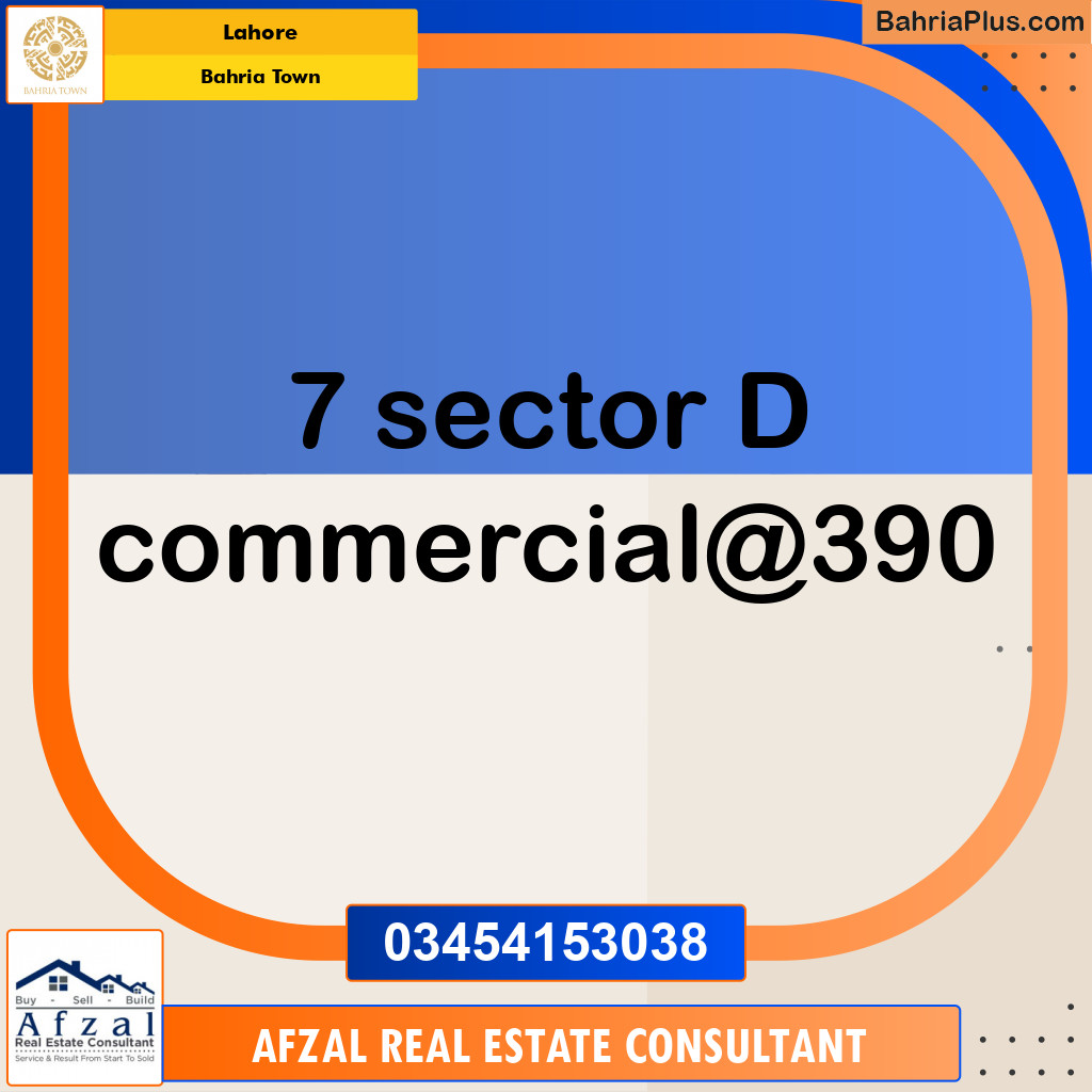 Commercial Plot for Sale in Sector D - DD Commercial -  Bahria Town, Lahore - (BP-166035)