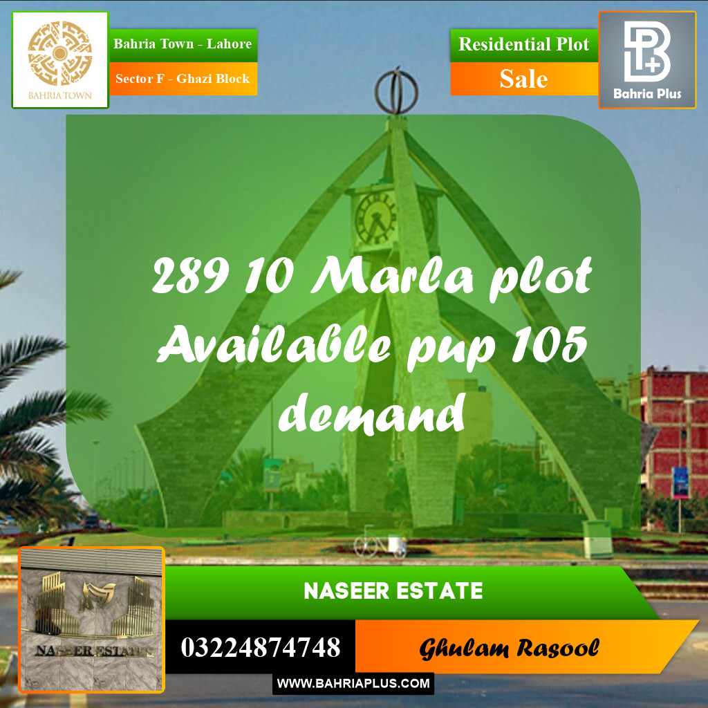 Residential Plot for Sale in Sector F - Ghazi Block -  Bahria Town, Lahore - (BP-166051)
