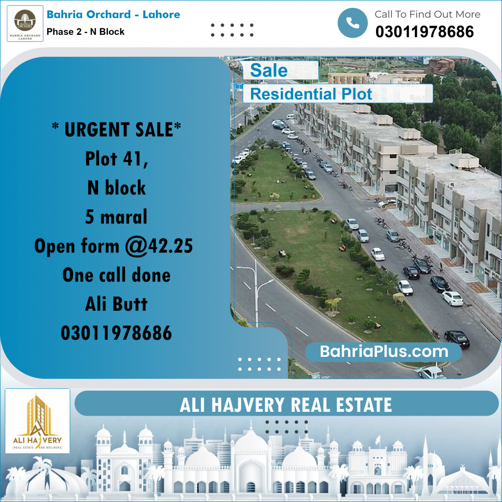 Residential Plot for Sale in Phase 2 - N Block -  Bahria Orchard, Lahore - (BP-166073)