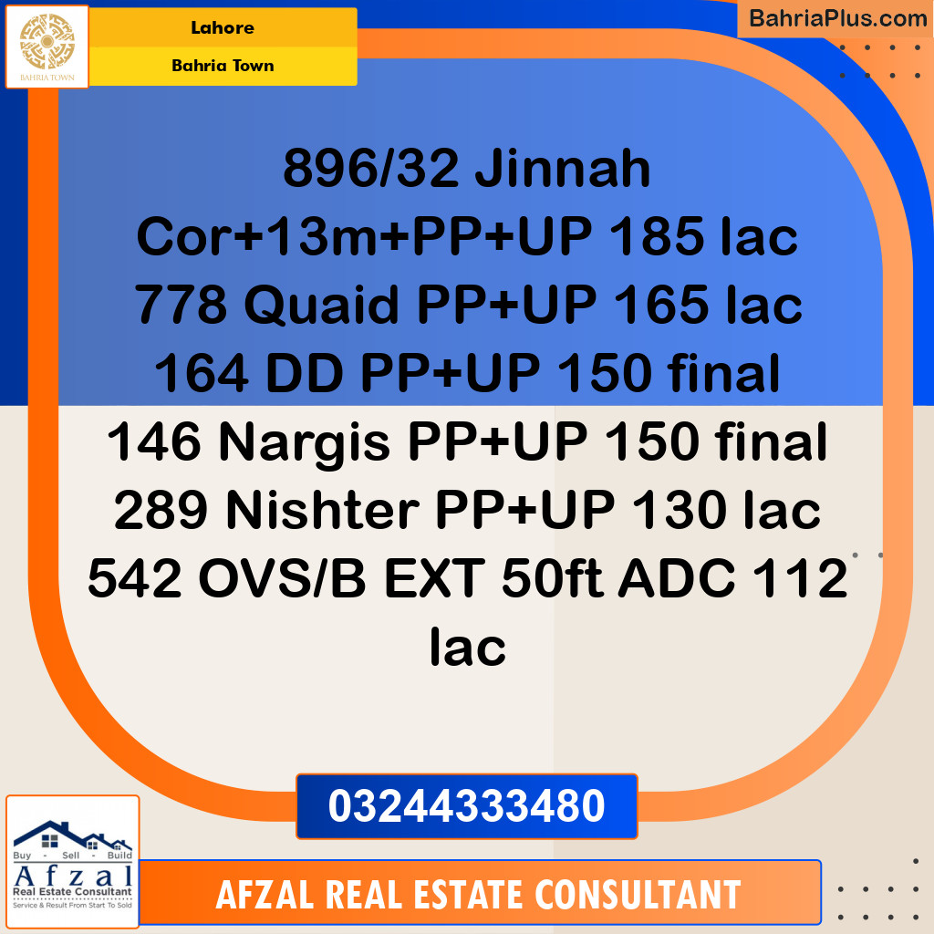 Residential Plot for Sale in Sector E - Jinnah Block -  Bahria Town, Lahore - (BP-166098)