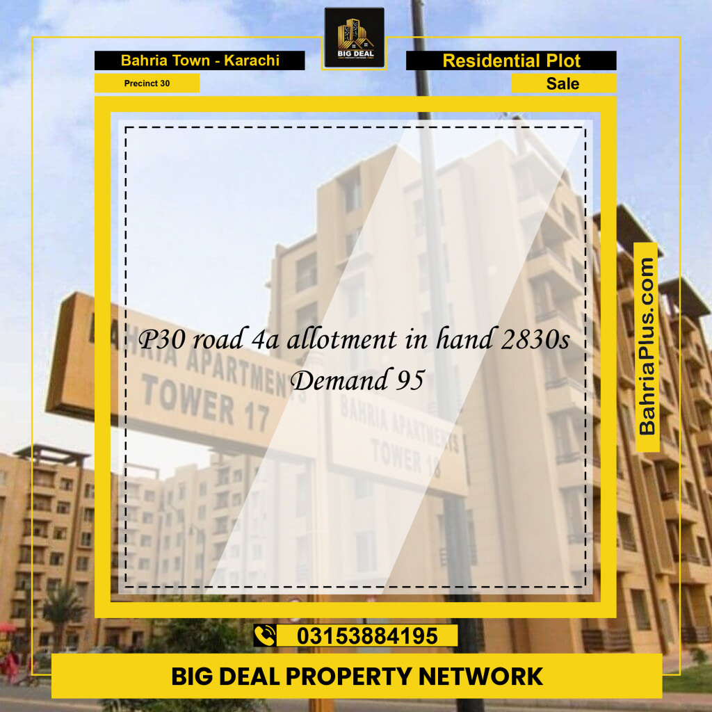 250 Sq. Yards Residential Plot for Sale in Precinct 30 -  Bahria Town, Karachi - (BP-166116)