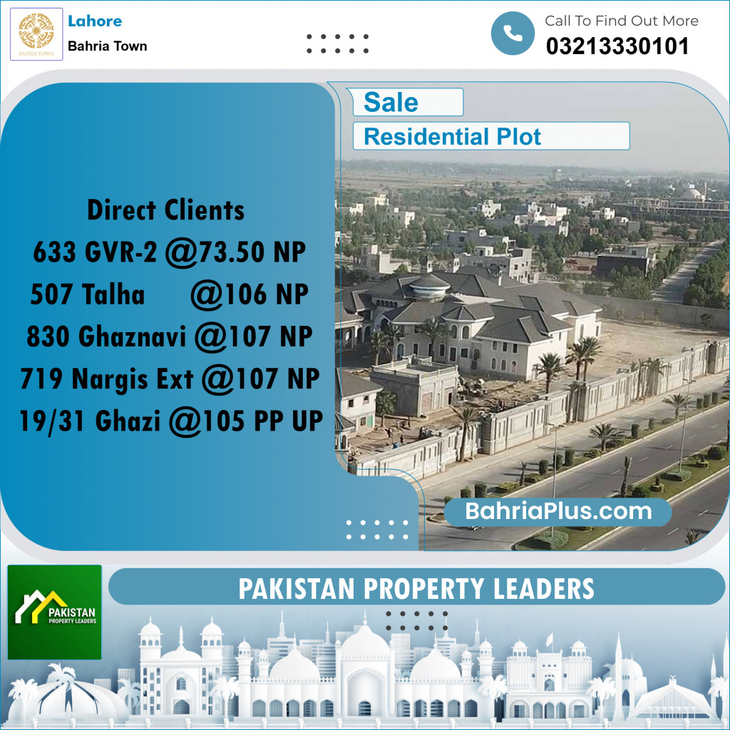 Residential Plot for Sale in Golf Phase 2 -  Bahria Town, Lahore - (BP-166132)