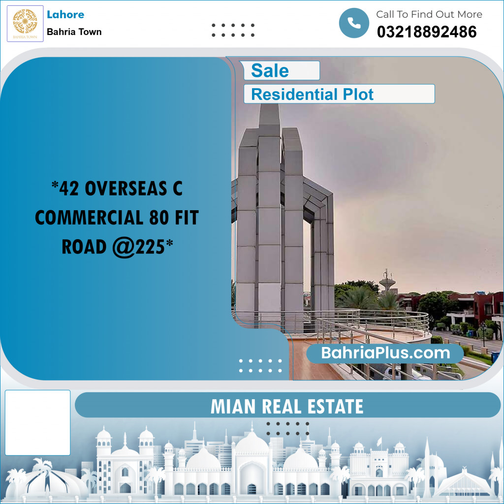 Residential Plot for Sale in Overseas C Commercial -  Bahria Town, Lahore - (BP-166188)