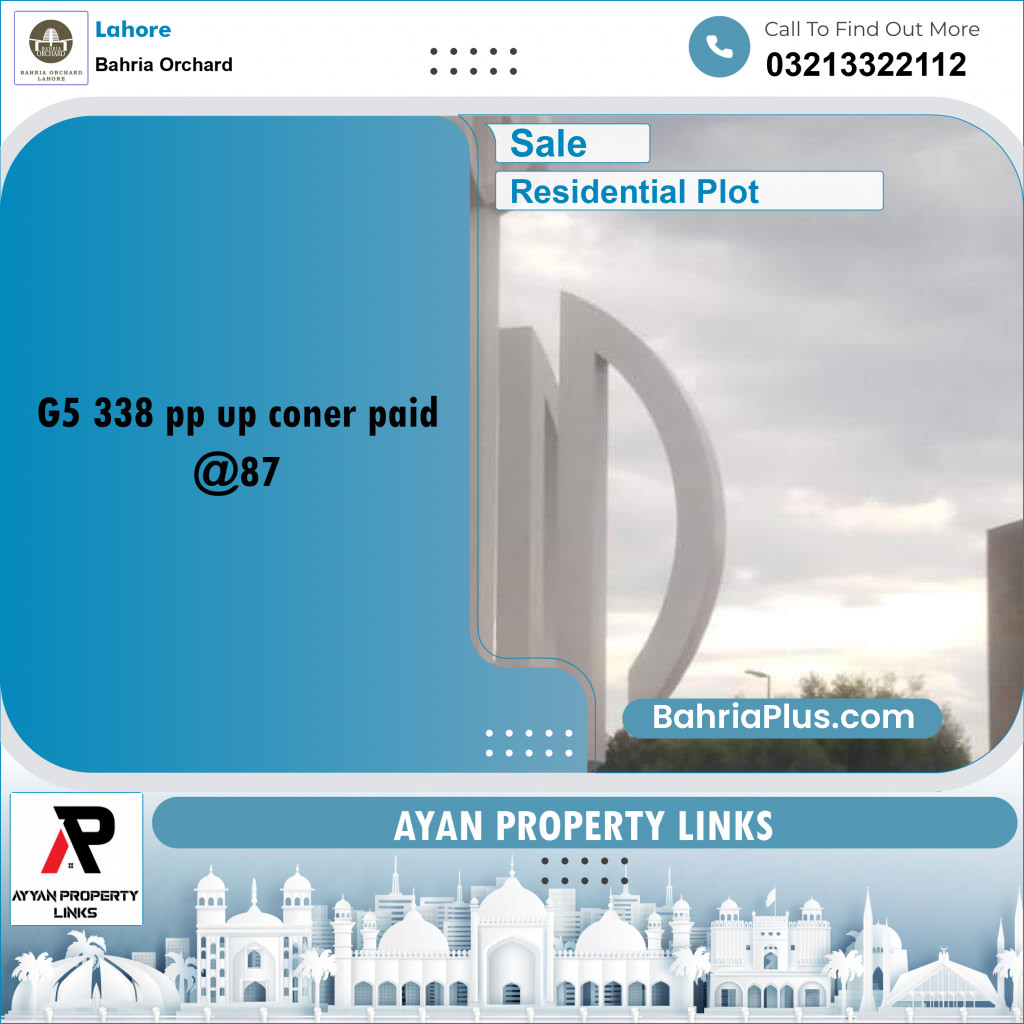 Residential Plot for Sale in Phase 4 - G5 Block -  Bahria Orchard, Lahore - (BP-166215)