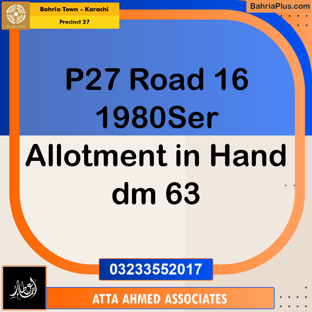 Residential Plot for Sale in Precinct 27 -  Bahria Town, Karachi - (BP-166228)