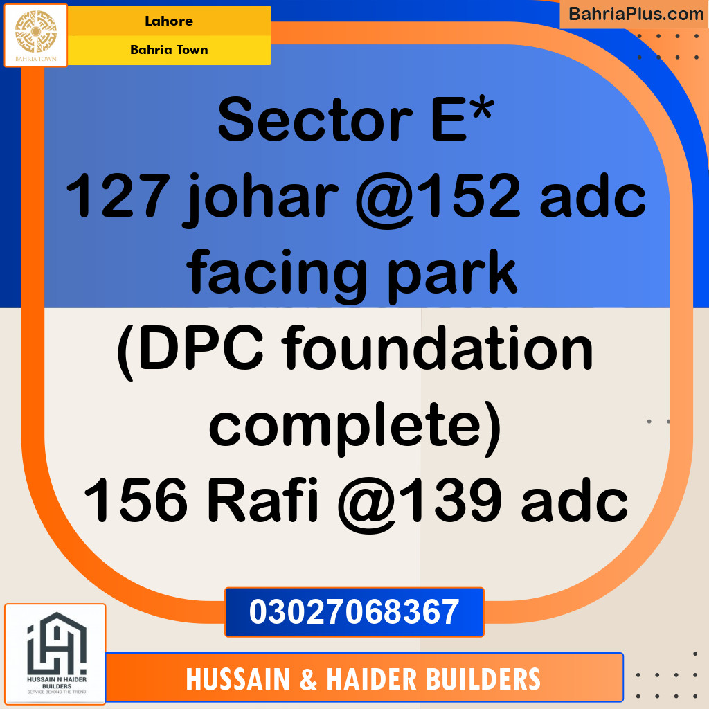 Residential Plot for Sale in Sector E - Johar Block -  Bahria Town, Lahore - (BP-166326)