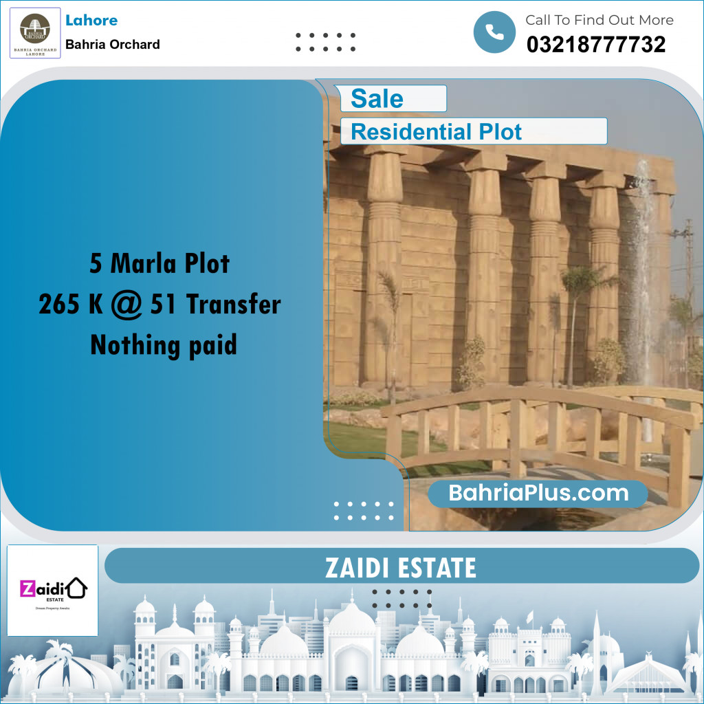 Residential Plot for Sale in Phase 2 - K Block -  Bahria Orchard, Lahore - (BP-166328)
