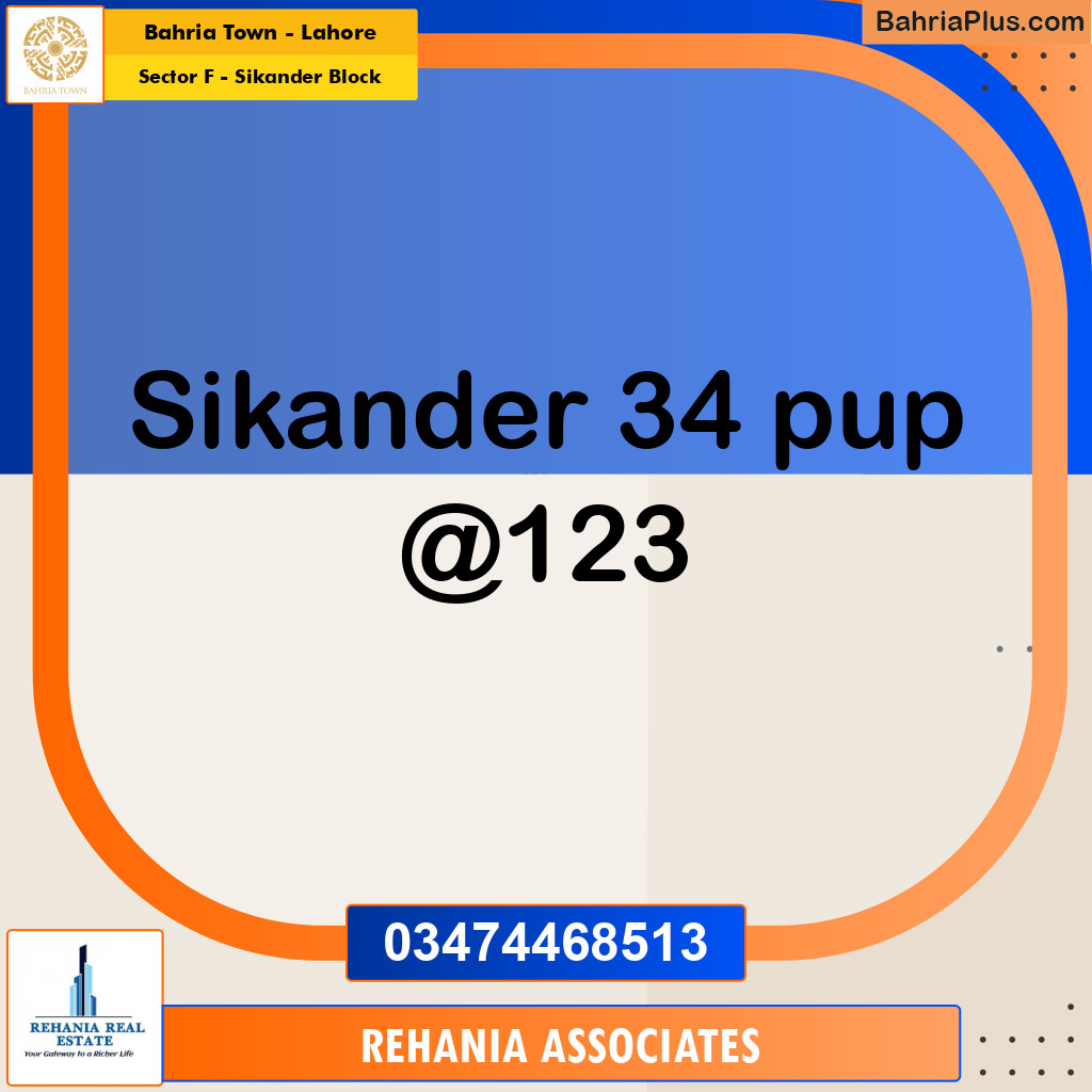 Residential Plot for Sale in Sector F - Sikander Block -  Bahria Town, Lahore - (BP-166338)