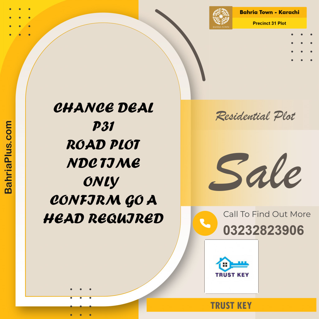 Residential Plot for Sale in Precinct 31 Plot -  Bahria Town, Karachi - (BP-166384)