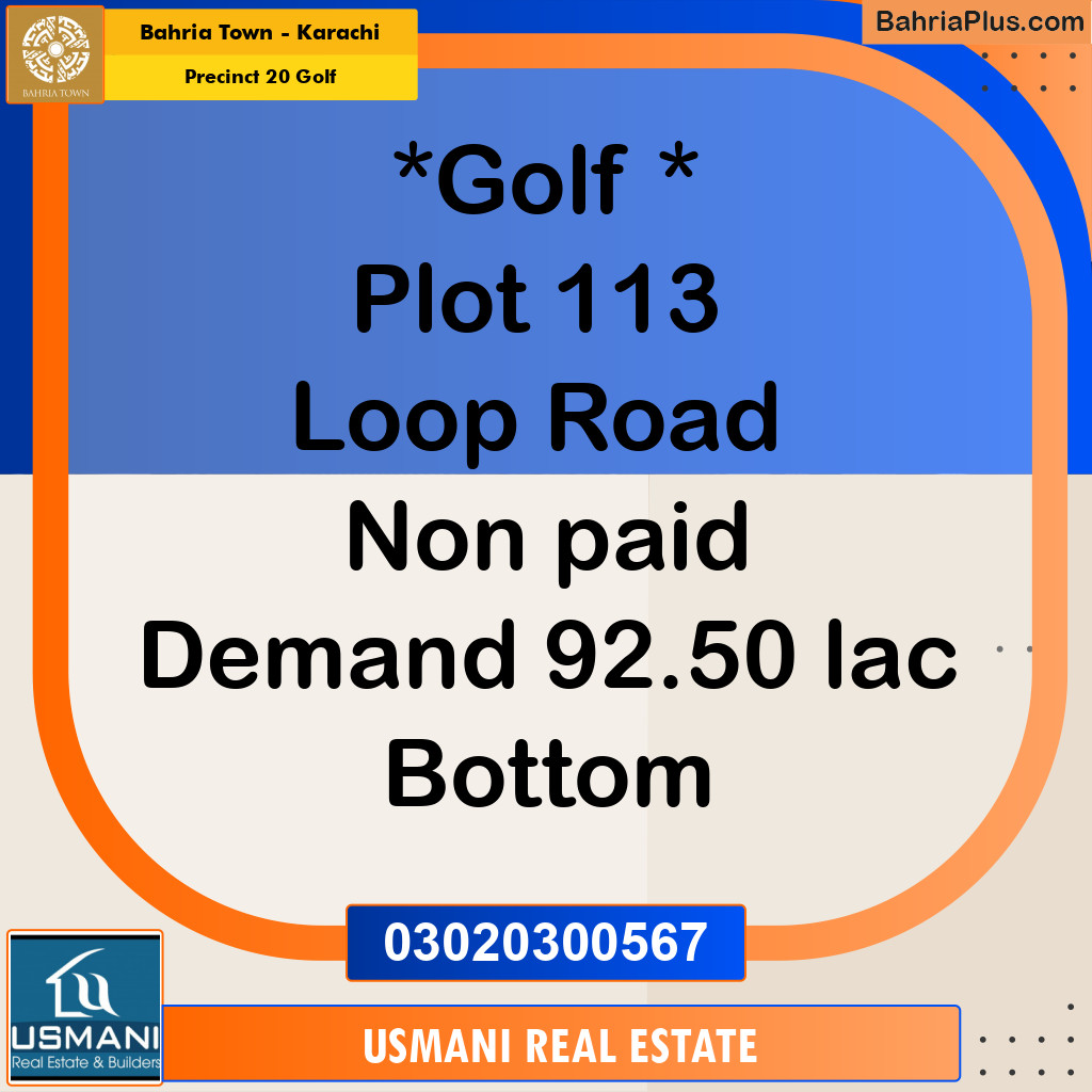 500 Sq. Yards Residential Plot for Sale in Precinct 20 Golf -  Bahria Town, Karachi - (BP-166390)