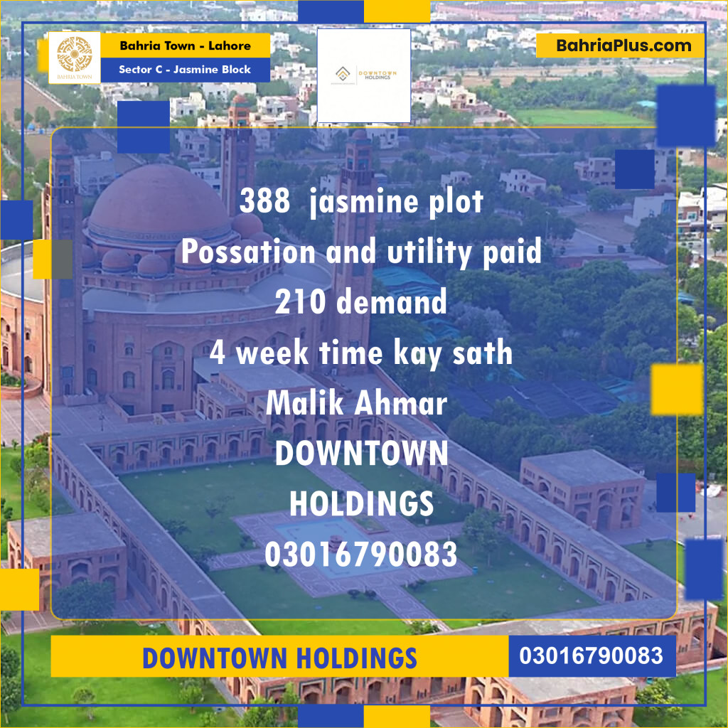 Residential Plot for Sale in Sector C - Jasmine Block -  Bahria Town, Lahore - (BP-166392)