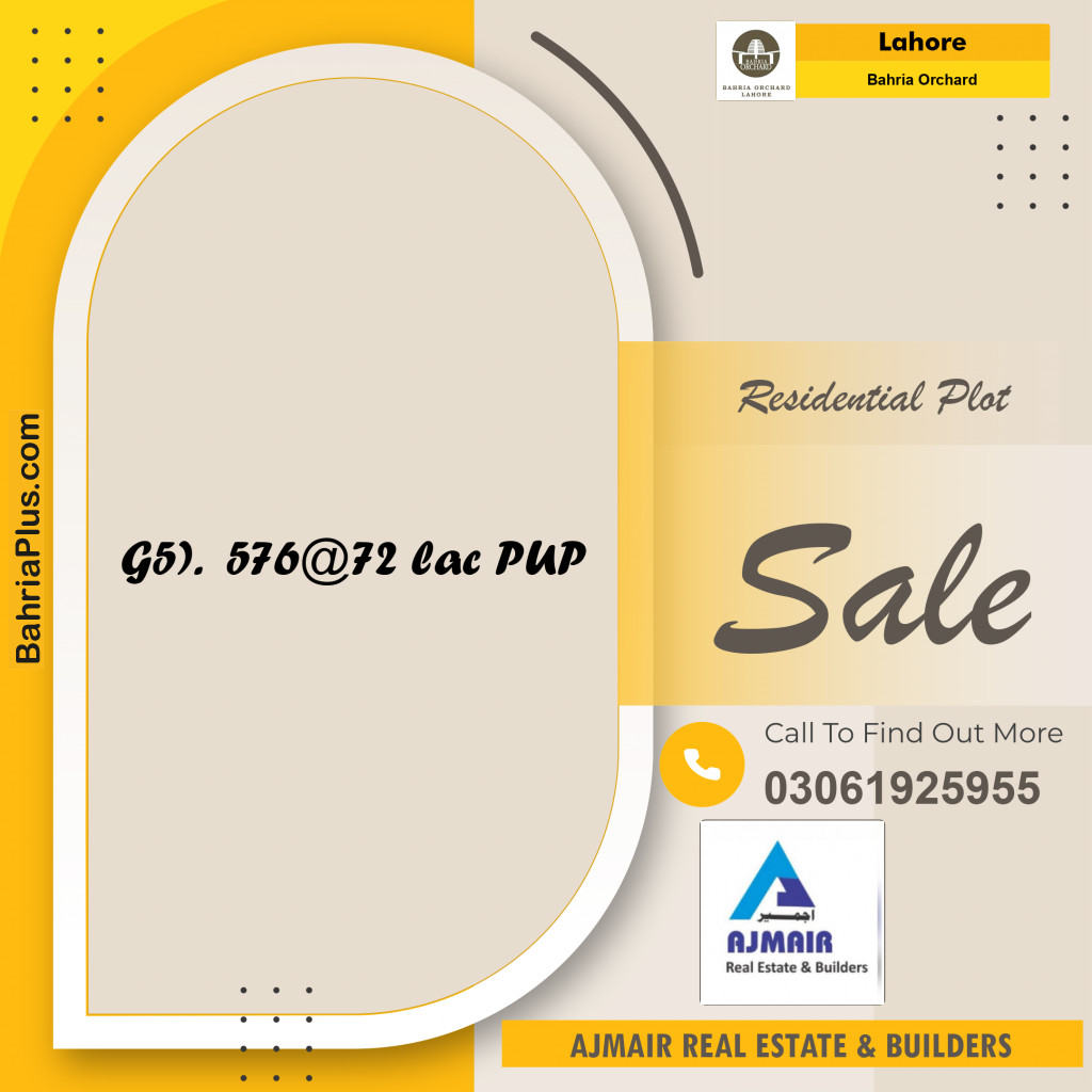 Residential Plot for Sale in Bahria Orchard, Lahore - (BP-166493)