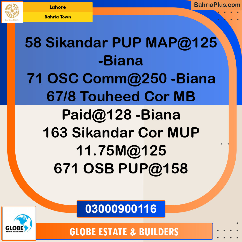 Residential Plot for Sale in Sector F - Sikander Block -  Bahria Town, Lahore - (BP-166508)