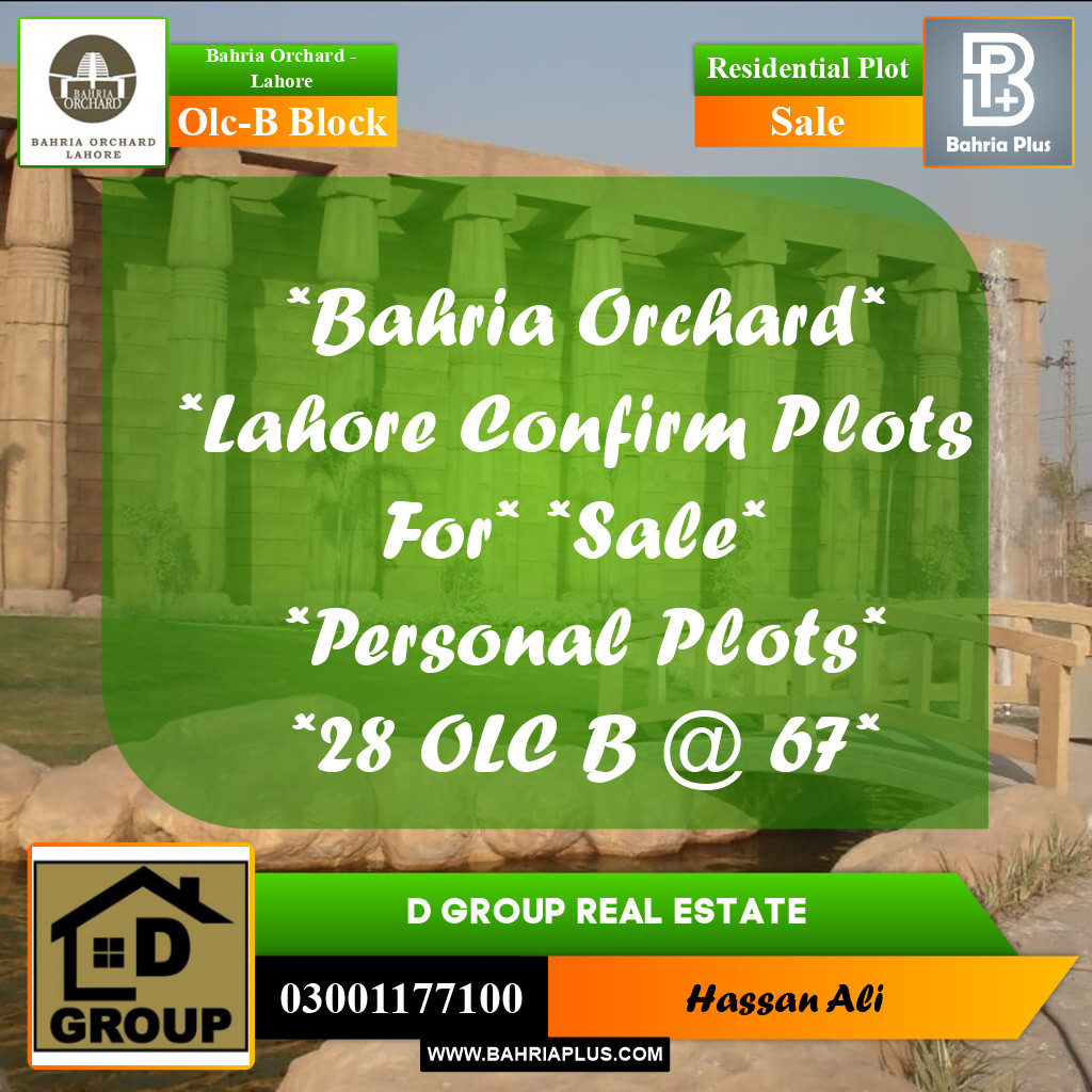 Residential Plot for Sale in OLC-B Block -  Bahria Orchard, Lahore - (BP-166567)