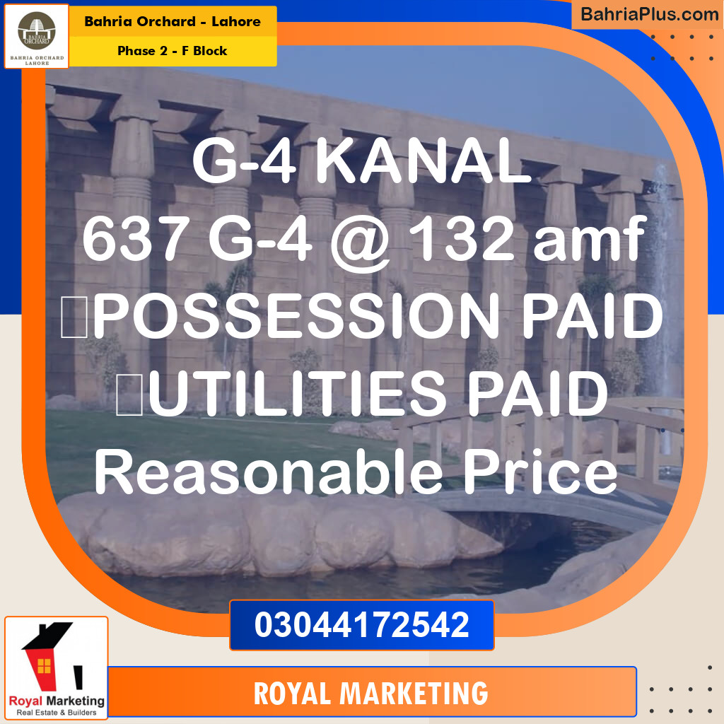Residential Plot for Sale in Phase 2 - F Block -  Bahria Orchard, Lahore - (BP-166625)