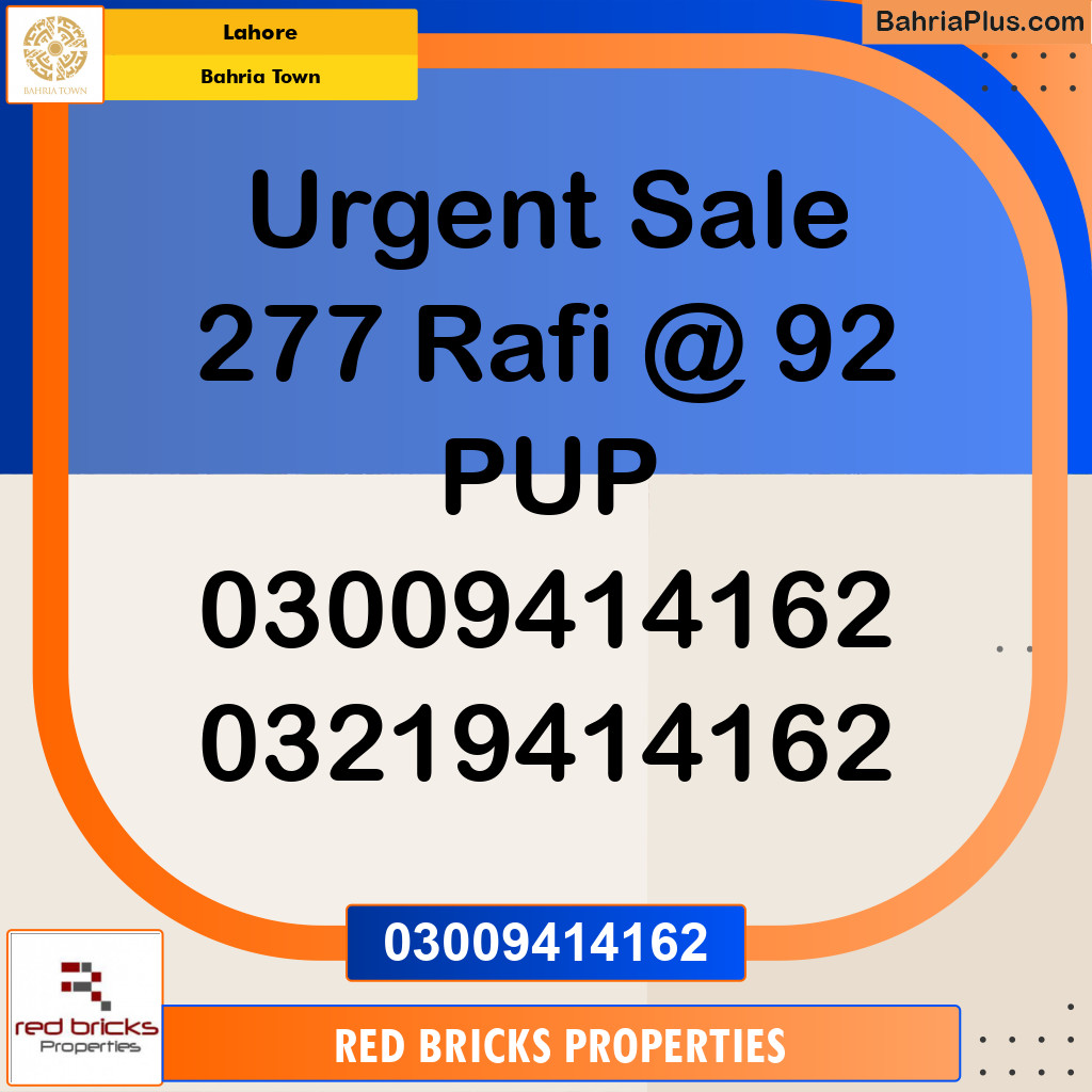 Residential Plot for Sale in Sector E - Rafi Block -  Bahria Town, Lahore - (BP-166684)