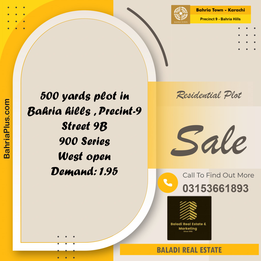 Residential Plot for Sale in Precinct 9 - Bahria Hills -  Bahria Town, Karachi - (BP-166697)