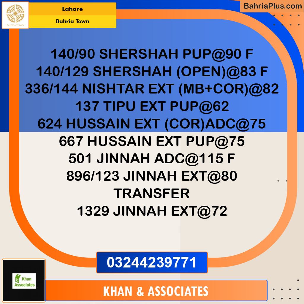 Residential Plot for Sale in Sector F - Shershah Block -  Bahria Town, Lahore - (BP-166698)