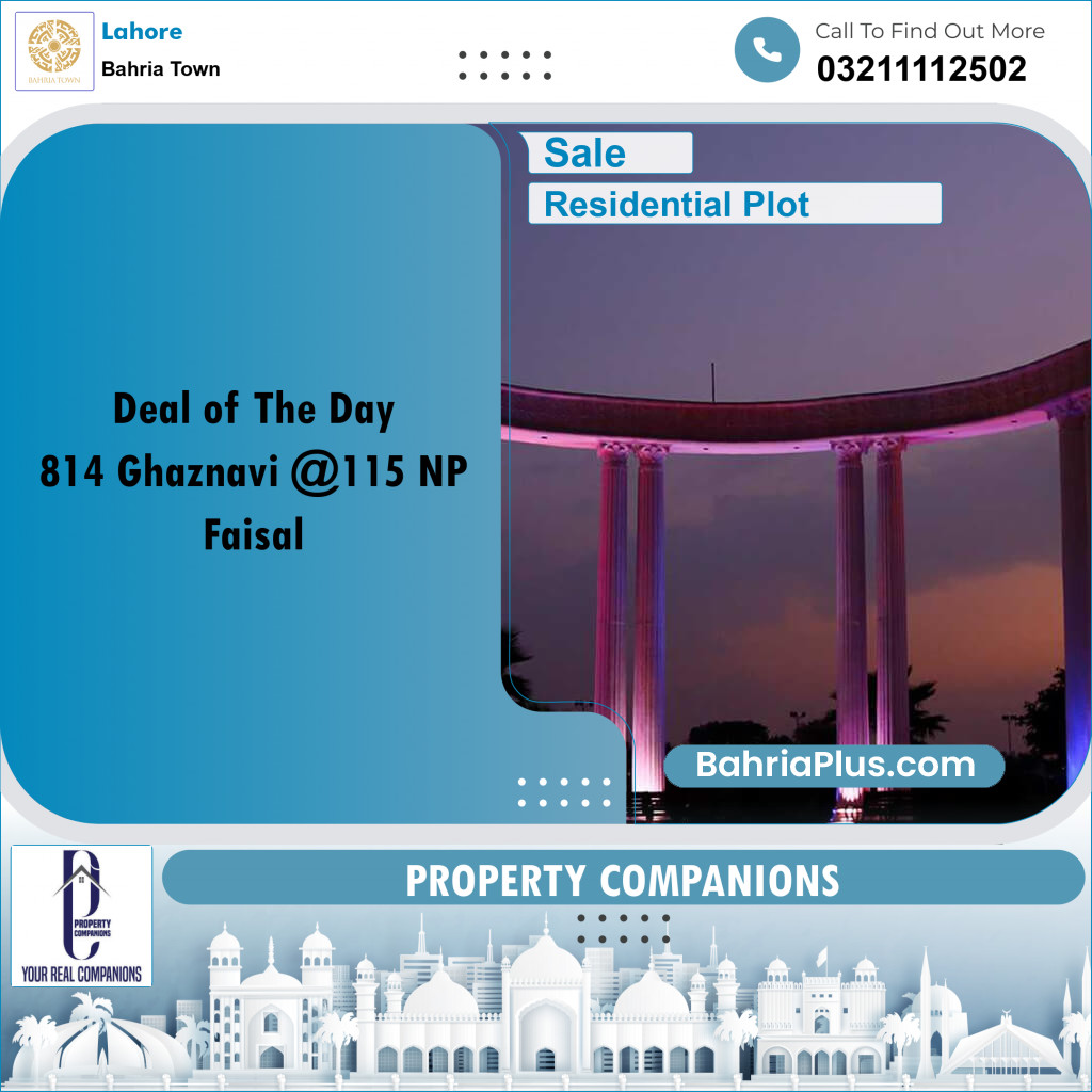 Residential Plot for Sale in Sector F - Ghaznavi Block -  Bahria Town, Lahore - (BP-166736)