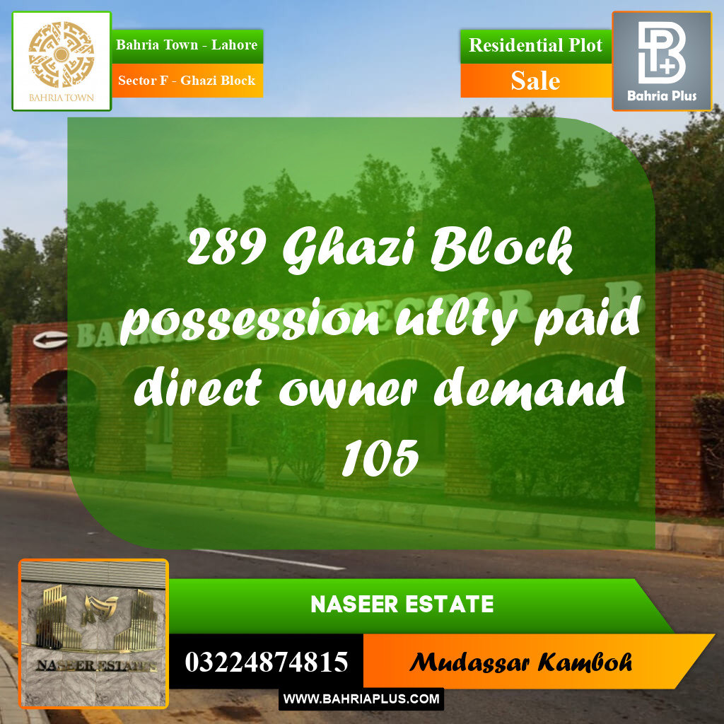 Residential Plot for Sale in Sector F - Ghazi Block -  Bahria Town, Lahore - (BP-166791)