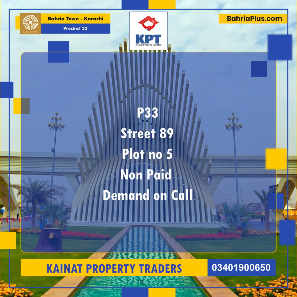 Residential Plot for Sale in Precinct 33 -  Bahria Town, Karachi - (BP-166855)